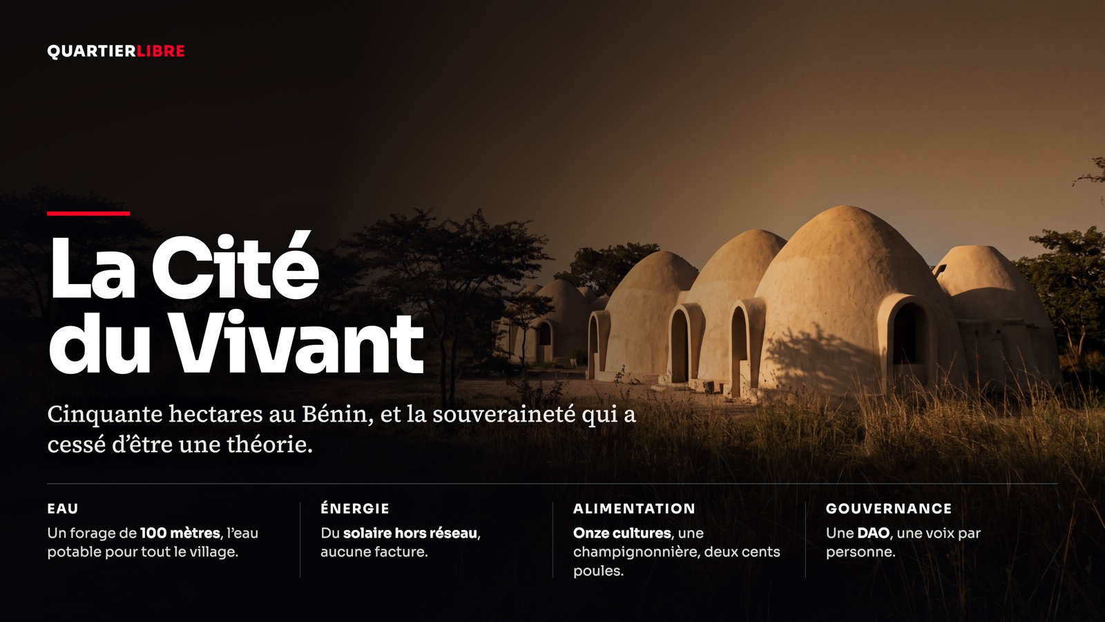 La Cité du Vivant : eau, énergie, alimentation, gouvernance.